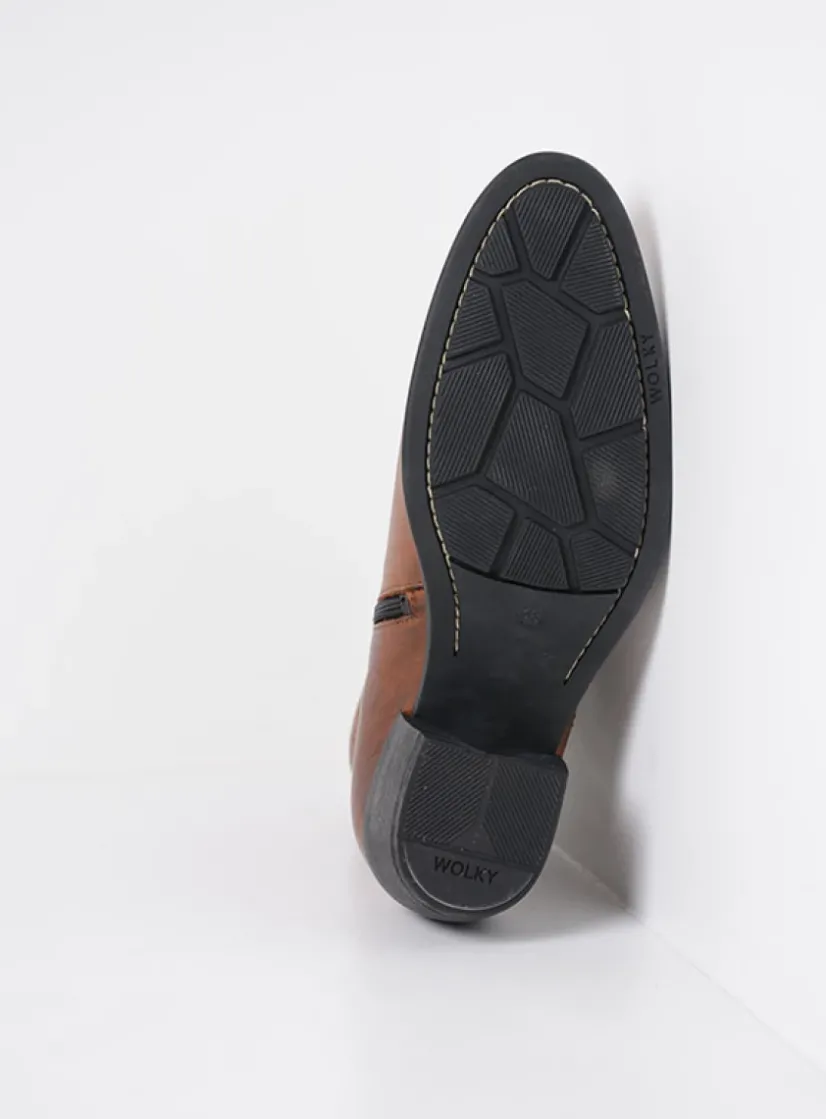 Wolky Dexter - cognac leer<DAMES Halfhoge Laarzen|Cowboylaarzen