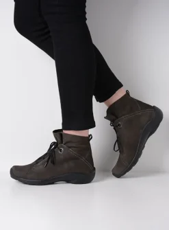 Wolky Diana - asfalt nubuck<DAMES Hoge Veterschoenen|Herfst/Winter