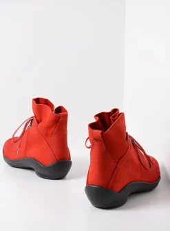 Wolky Diana - donkerrood nubuck<DAMES Hoge Veterschoenen|Herfst/Winter