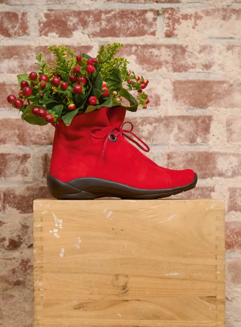 Wolky Diana - donkerrood nubuck<DAMES Hoge Veterschoenen|Herfst/Winter