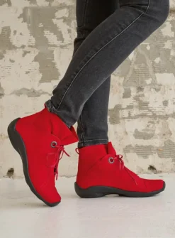 Wolky Diana - donkerrood nubuck<DAMES Hoge Veterschoenen|Herfst/Winter
