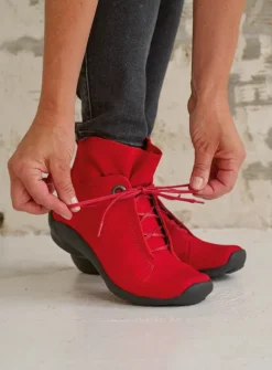 Wolky Diana - donkerrood nubuck<DAMES Hoge Veterschoenen|Herfst/Winter