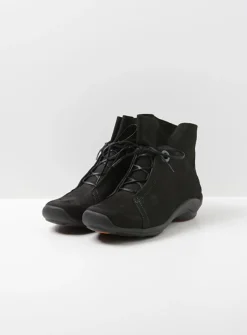 Wolky Diana - zwart nubuck<DAMES Hoge Veterschoenen|Herfst/Winter