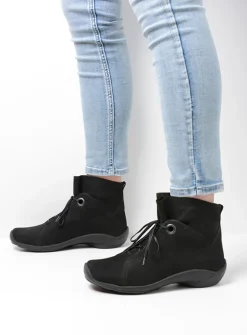 Wolky Diana - zwart nubuck<DAMES Hoge Veterschoenen|Herfst/Winter