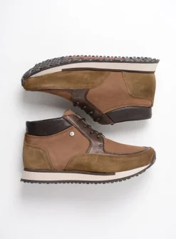 Wolky e-Boot - taupe combi leer<DAMES Hoge Veterschoenen|Wandelschoenen