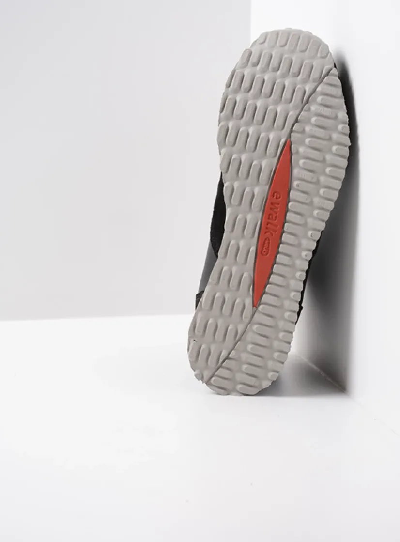 Wolky e-Boot - zwart combi leer<DAMES Hoge Veterschoenen|Wandelschoenen