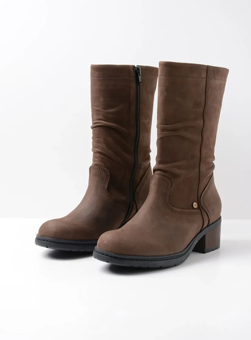 Wolky Edmonton - bruin nubuck<DAMES Halfhoge Laarzen|Herfst/Winter