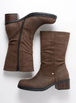 Wolky Edmonton - bruin nubuck<DAMES Halfhoge Laarzen|Herfst/Winter