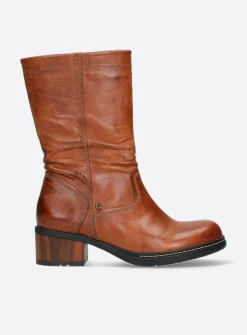 Wolky Edmonton - cognac leer<DAMES Halfhoge Laarzen|Herfst/Winter