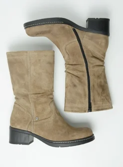 Wolky Edmonton - taupe suede<DAMES Halfhoge Laarzen|Herfst/Winter