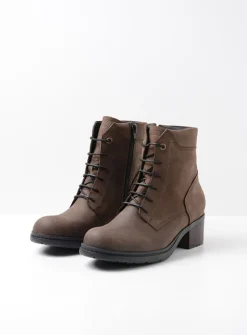 Wolky Edson XW - bruin nubuck<DAMES Hoge Veterschoenen|Veterlaarzen