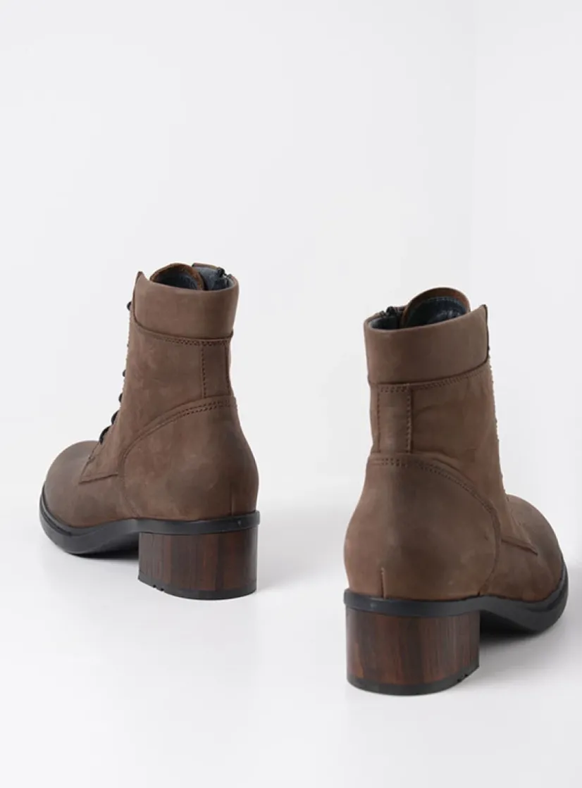 Wolky Edson XW - bruin nubuck<DAMES Hoge Veterschoenen|Veterlaarzen