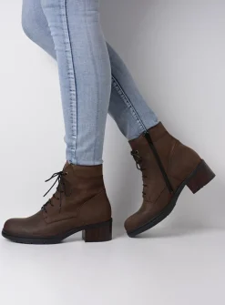 Wolky Edson XW - bruin nubuck<DAMES Hoge Veterschoenen|Veterlaarzen