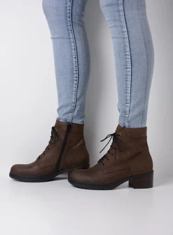 Wolky Edson XW - bruin nubuck<DAMES Hoge Veterschoenen|Veterlaarzen