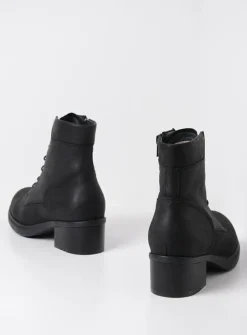 Wolky Edson XW - zwart nubuck<DAMES Hoge Veterschoenen|Veterlaarzen