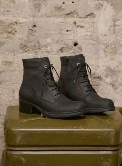 Wolky Edson XW - zwart nubuck<DAMES Hoge Veterschoenen|Veterlaarzen