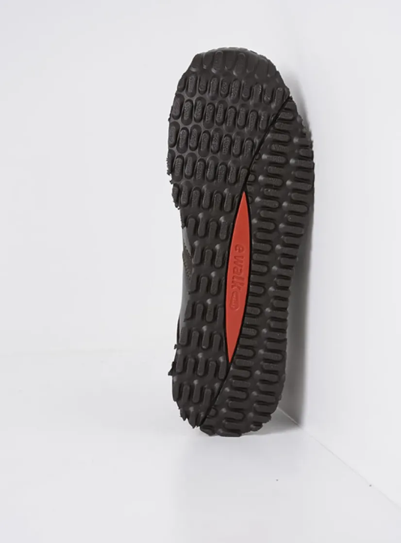 Wolky e-Go S2F - asfalt combi stretch leer<DAMES Lage Veterschoenen|Wandelschoenen