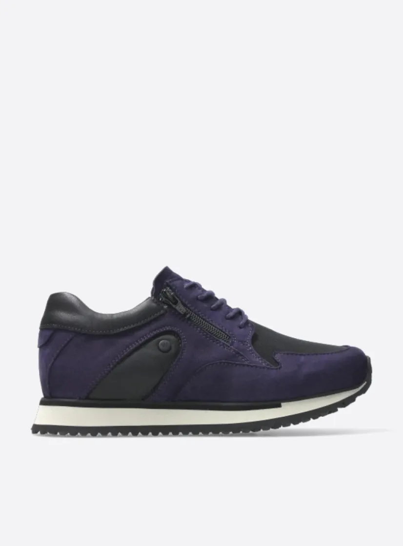 Wolky e-Go S2F - paars combi stretch leer<DAMES Lage Veterschoenen|Wandelschoenen
