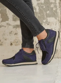 Wolky e-Go S2F - paars combi stretch leer<DAMES Lage Veterschoenen|Wandelschoenen