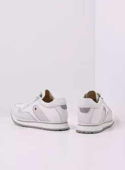 Wolky e-Go S2F - wit combi stretch leer<DAMES Lage Veterschoenen|Wandelschoenen