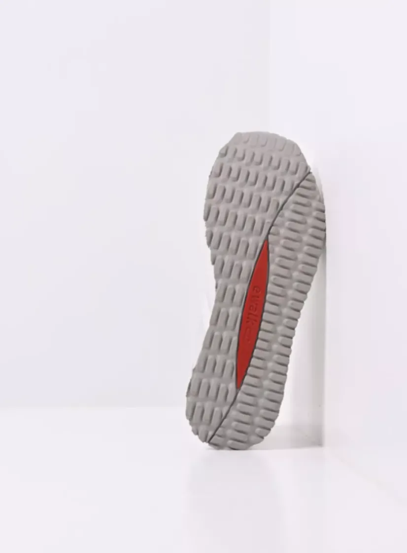 Wolky e-Go S2F - wit combi stretch leer<DAMES Lage Veterschoenen|Wandelschoenen