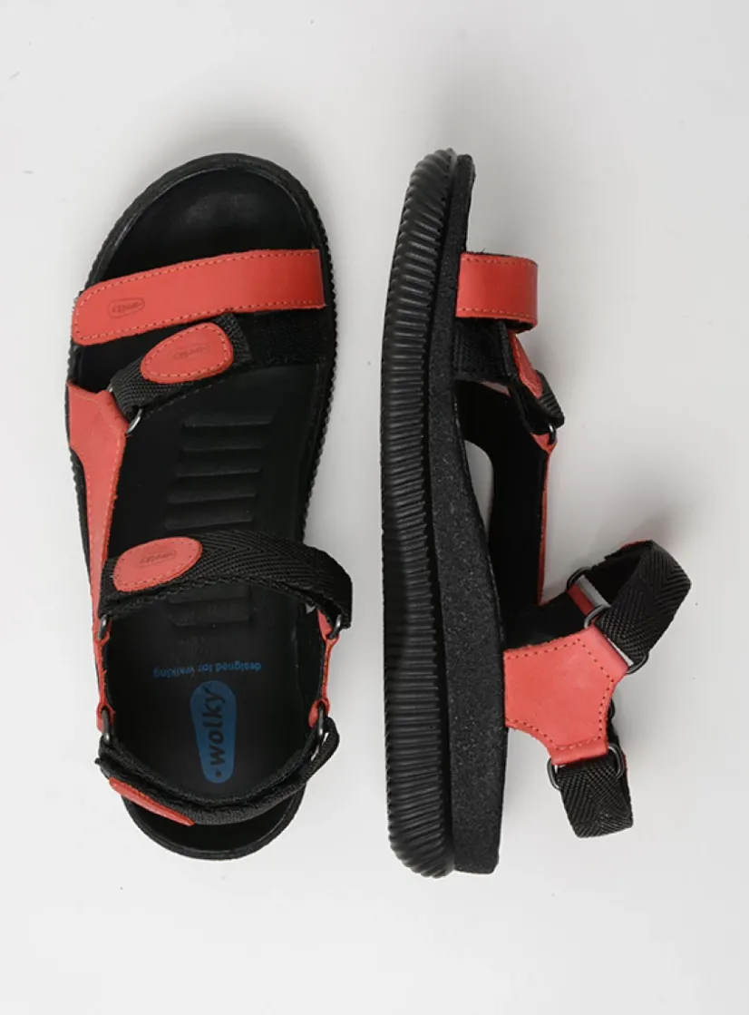 Wolky Energy Lady - rood gevet leer<DAMES Sandalen