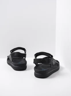 Wolky Energy Lady - zwart gevet leer<DAMES Sandalen