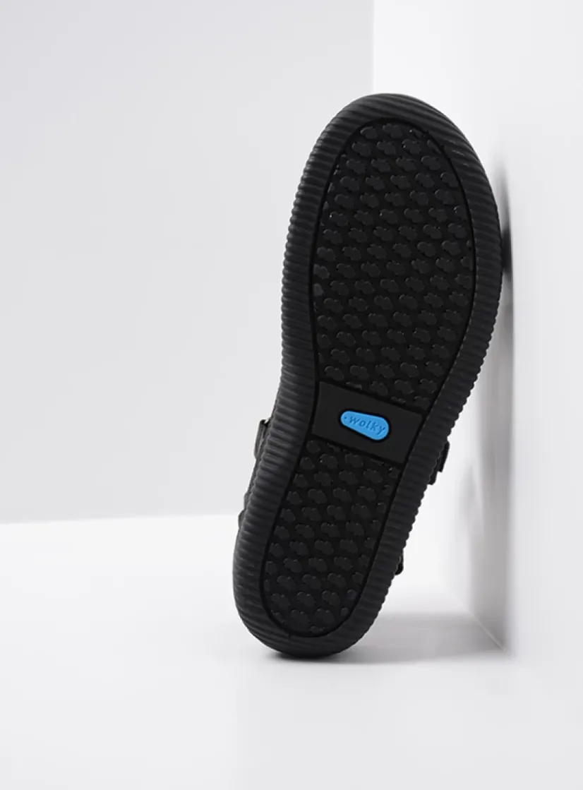 Wolky Energy Lady - zwart gevet leer<DAMES Sandalen