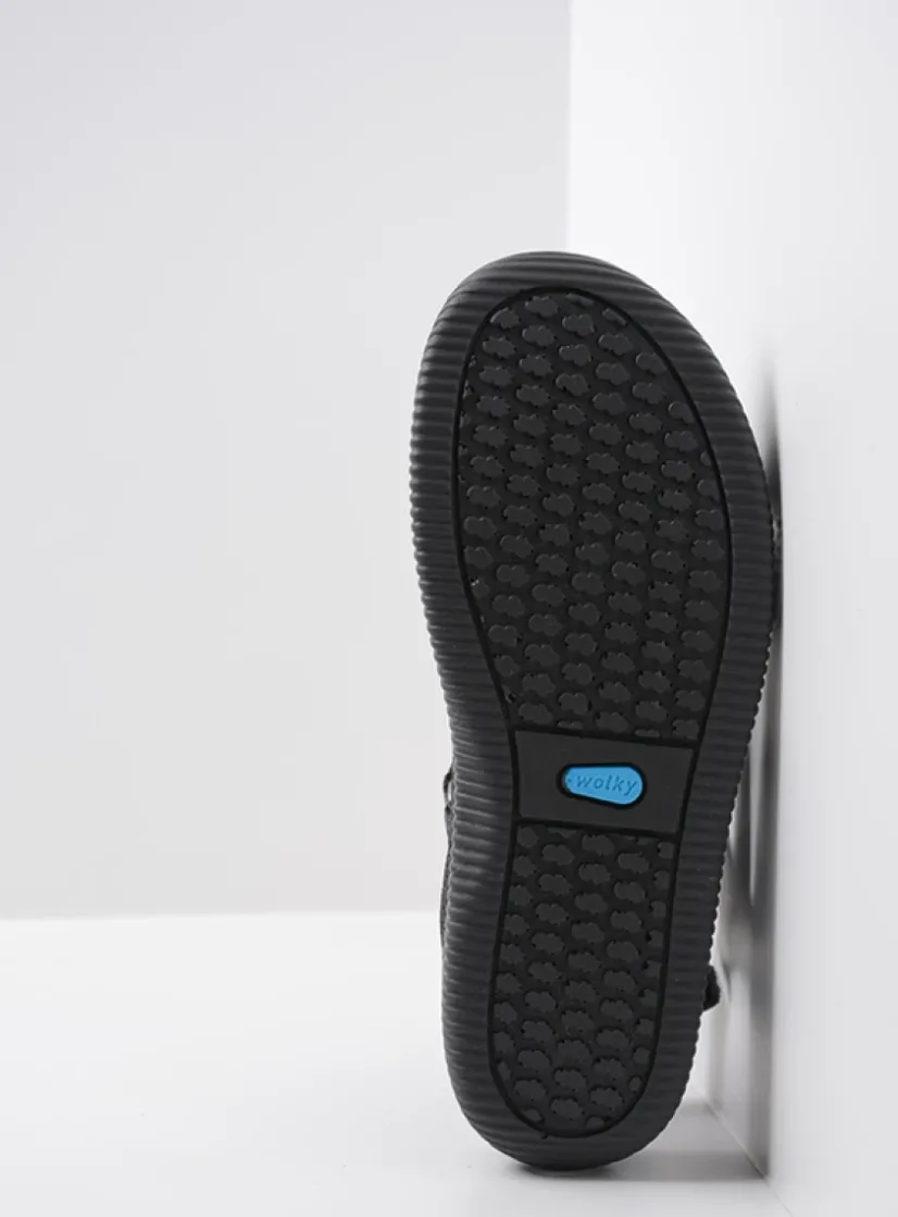 Wolky Energy Lady - zwart/blauw suede<DAMES Sandalen