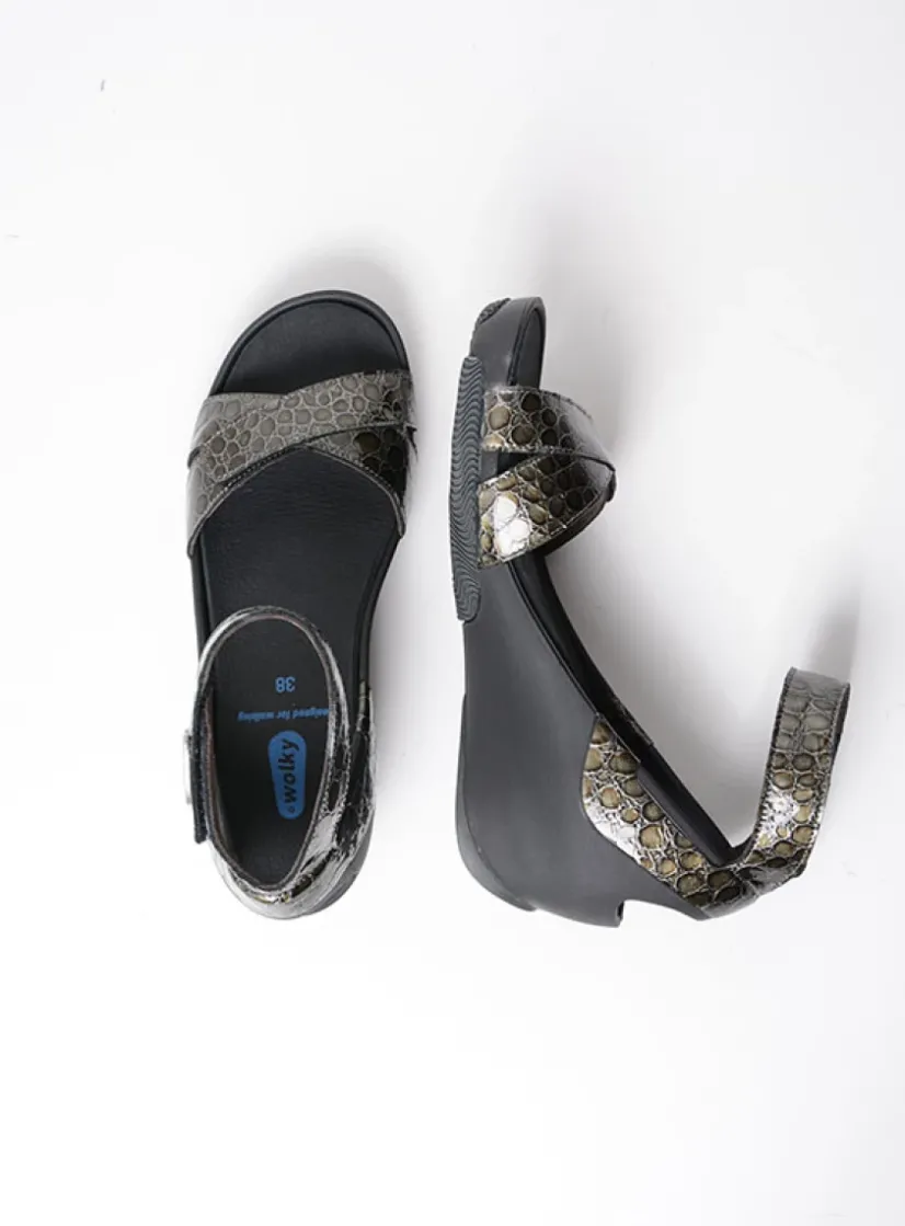 Wolky Era - antraciet leer<DAMES Sandalen