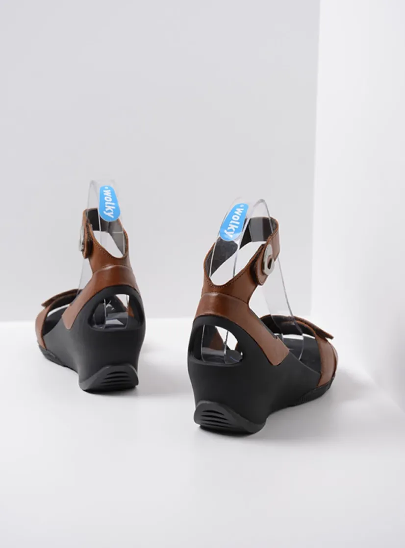 Wolky Era - cognac leer<DAMES Sandalen