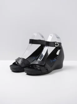 Wolky Era - zwart leer<DAMES Sandalen