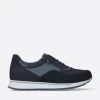 Wolky e-Runner - blauw combi leer<Heren Veterschoenen Heren|Sneakers Heren