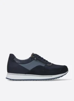 Wolky e-Runner - blauw combi leer<Heren Veterschoenen Heren|Sneakers Heren