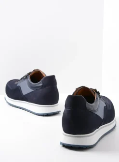 Wolky e-Runner - blauw combi leer<Heren Veterschoenen Heren|Sneakers Heren
