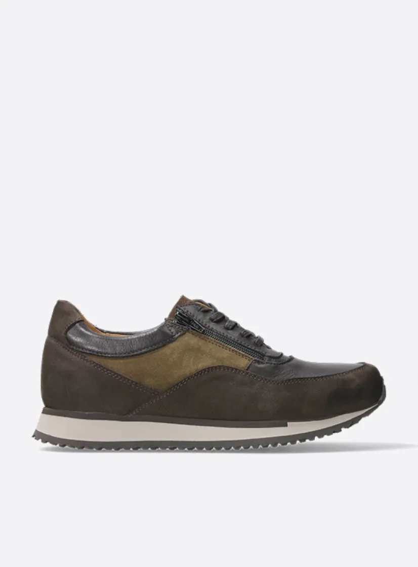 Wolky e-Runner - bruin combi leer<Heren Veterschoenen Heren|Sneakers Heren
