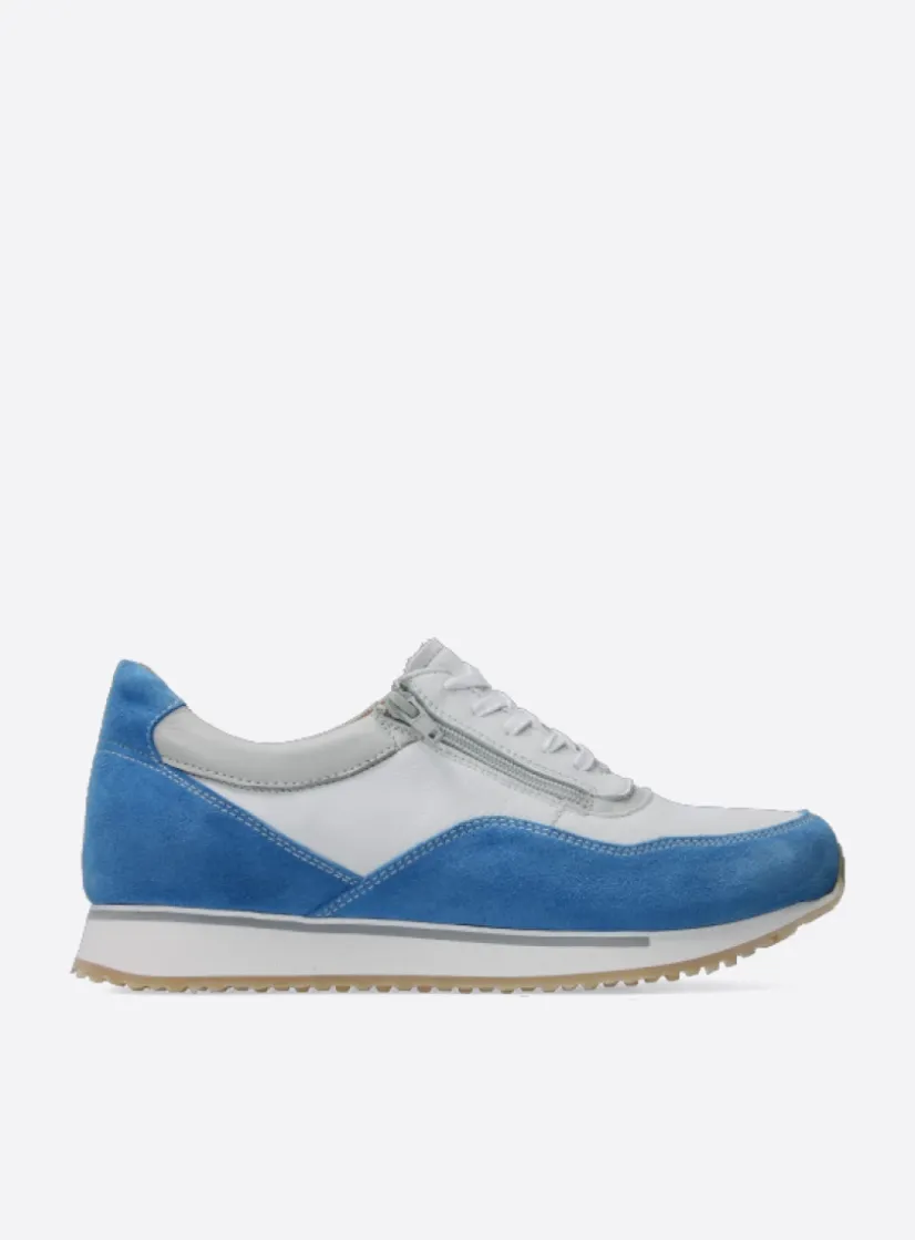 Wolky e-Runner - combi wit leer<Heren Veterschoenen Heren|Sneakers Heren