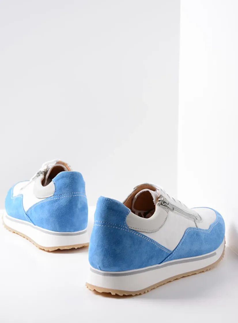 Wolky e-Runner - combi wit leer<Heren Veterschoenen Heren|Sneakers Heren