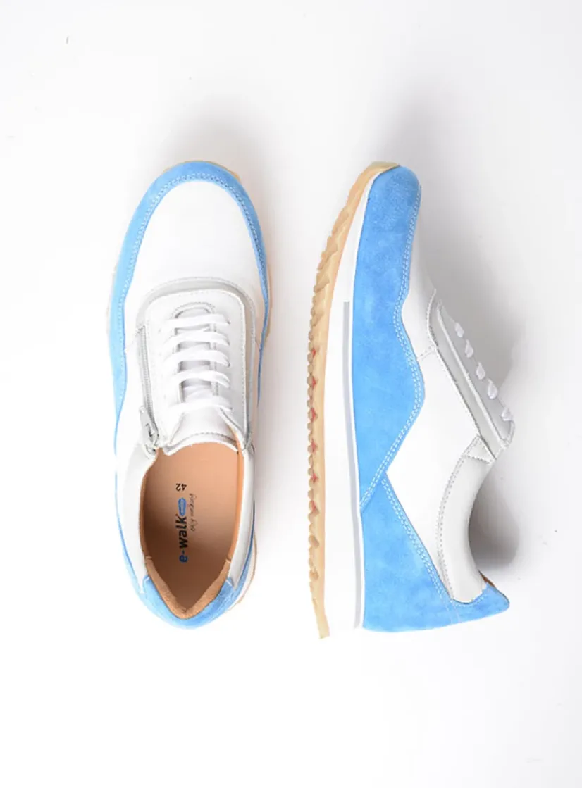Wolky e-Runner - combi wit leer<Heren Veterschoenen Heren|Sneakers Heren