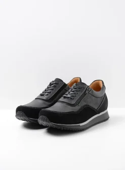 Wolky e-Runner - zwart combi leer<Heren Veterschoenen Heren|Sneakers Heren