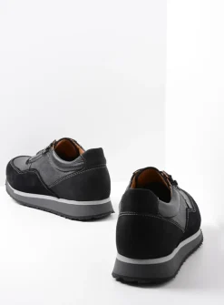 Wolky e-Runner - zwart combi leer<Heren Veterschoenen Heren|Sneakers Heren