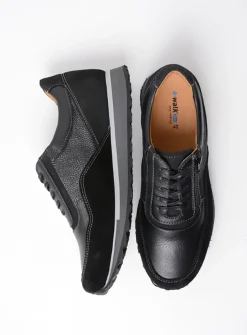 Wolky e-Runner - zwart combi leer<Heren Veterschoenen Heren|Sneakers Heren