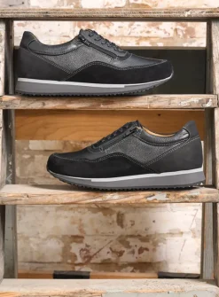 Wolky e-Runner - zwart combi leer<Heren Veterschoenen Heren|Sneakers Heren