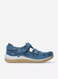 Wolky Esperanza - blauw effectleer<DAMES Bandschoenen