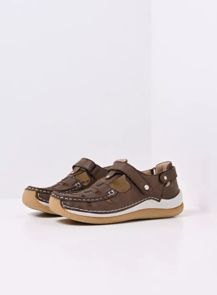 Wolky Esperanza - cederbruin leer<DAMES Bandschoenen