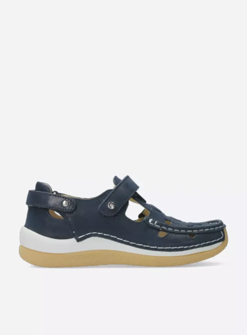 Wolky Esperanza - denim effectleer<DAMES Bandschoenen