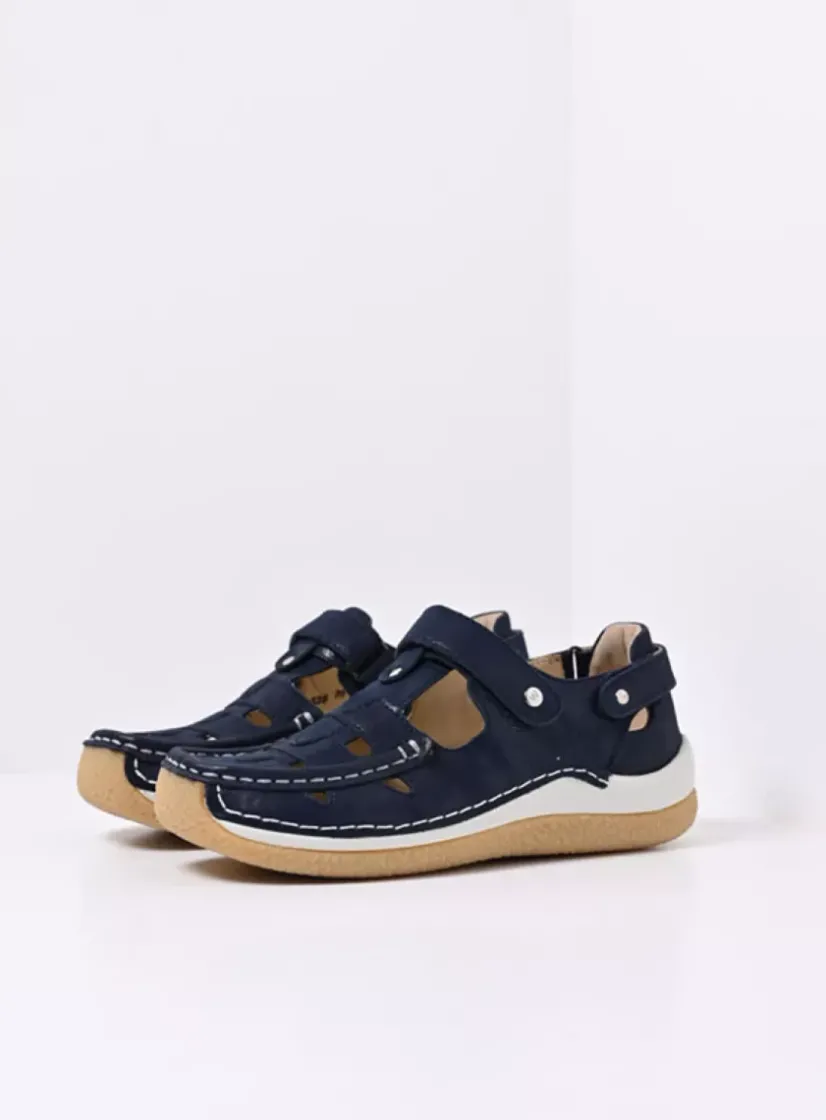 Wolky Esperanza - denim effectleer<DAMES Bandschoenen