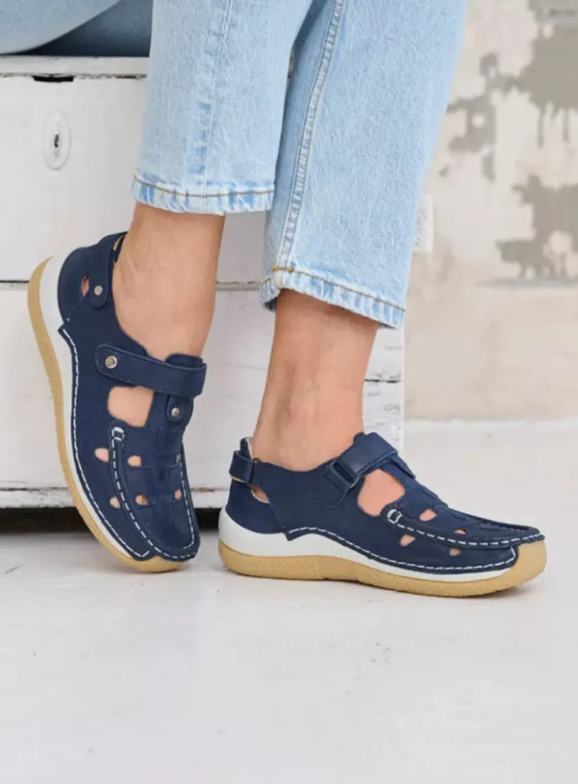 Wolky Esperanza - denim effectleer<DAMES Bandschoenen