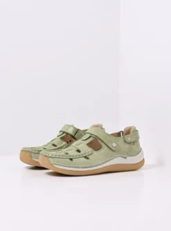 Wolky Esperanza - lichtgroen effectleer<DAMES Bandschoenen