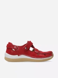 Wolky Esperanza - rood effectleer<DAMES Bandschoenen